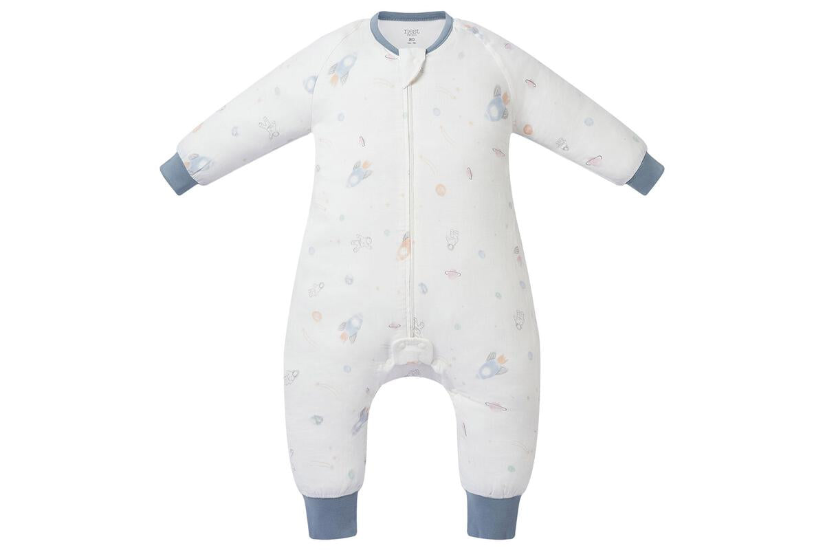 Nest Designs Long Sleeve Footed Sleep Bag 1.0 TOG (Avocado Bamboo) - Up and Away!