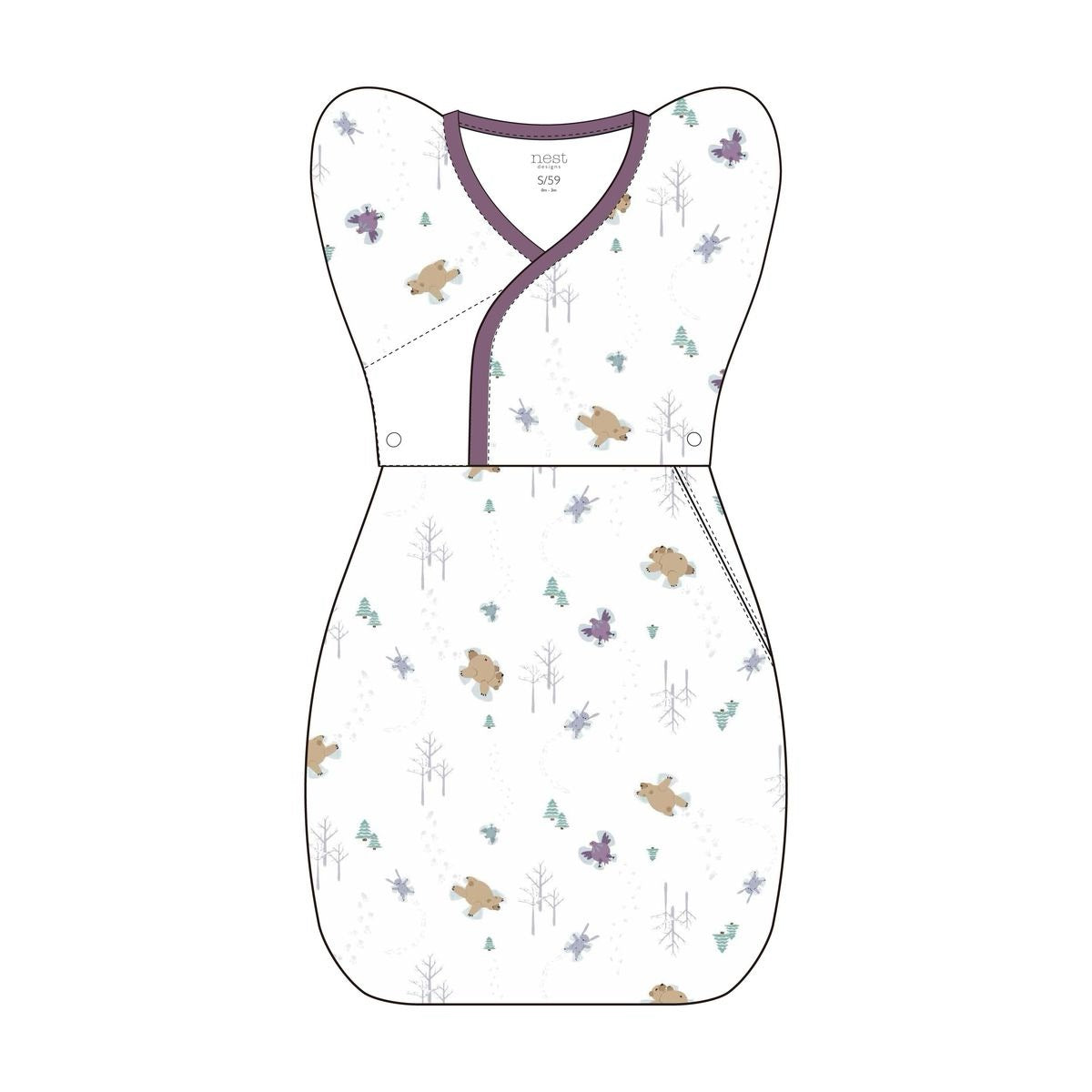 Nest Designs 0.5 Tog Startle Stop Sleep Bag - Snow Angels