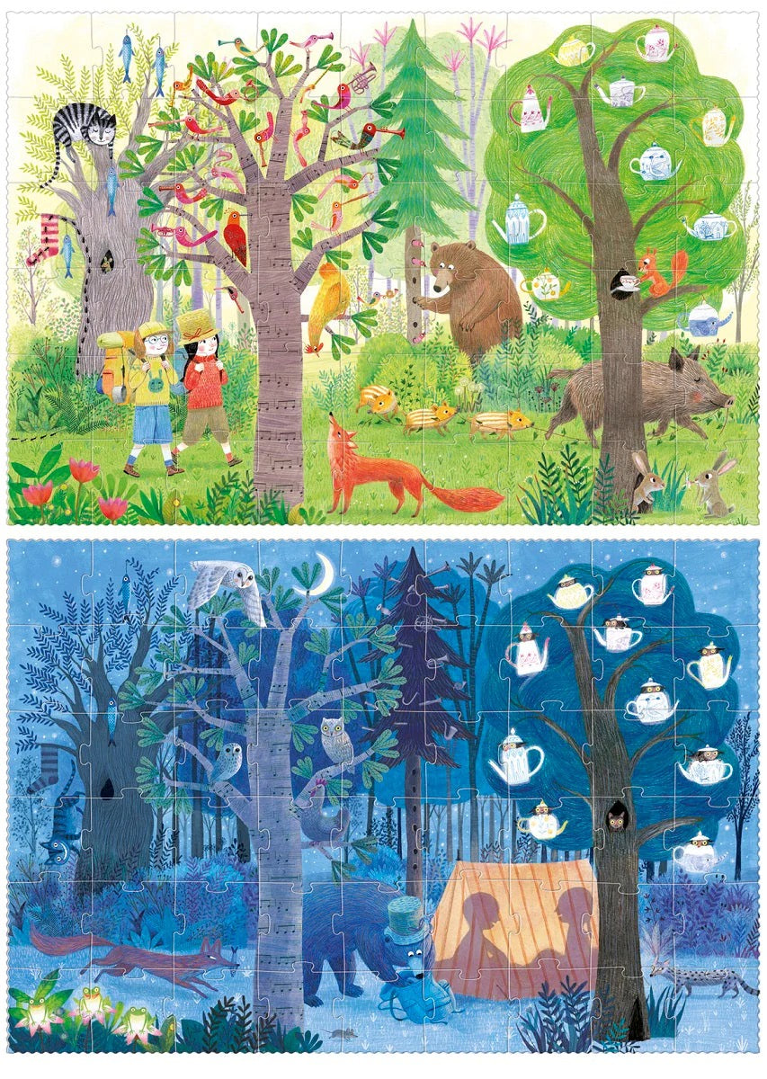 LONDJI NIGHT & DAY IN THE FOREST REVERSIBLE PUZZLE