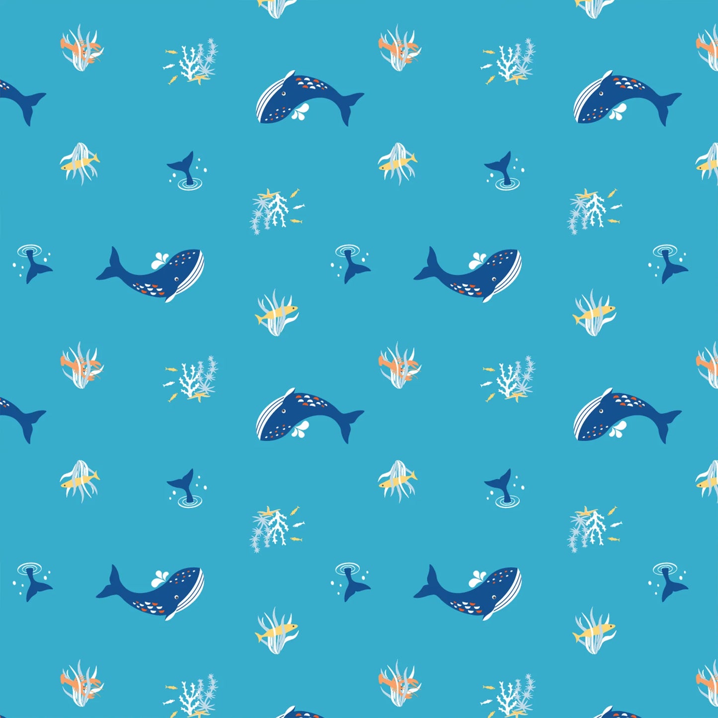 FLAPJACKKIDS Sun Hat with Neck Cape - Blue Whale