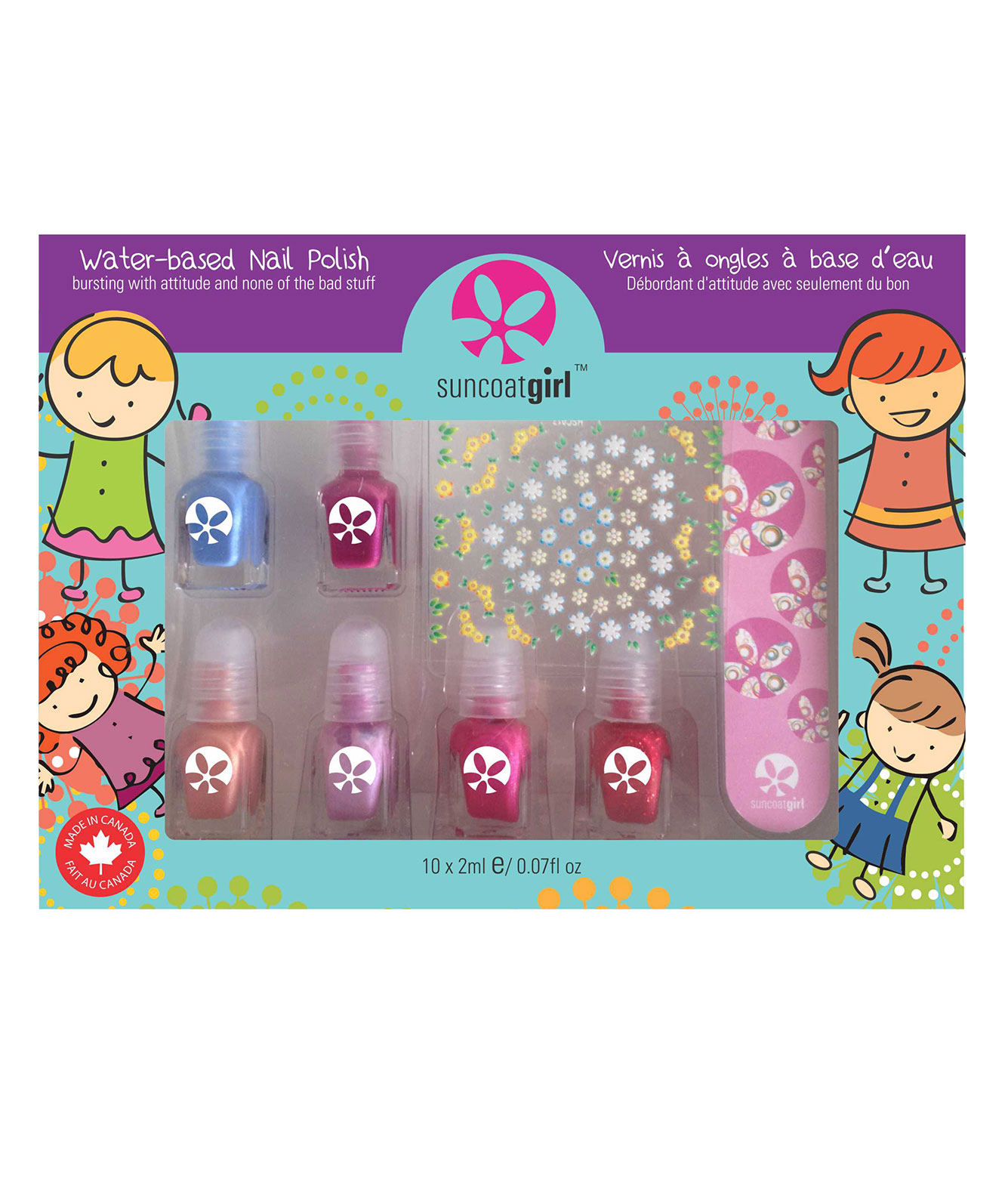 SUNCOAT Pack of 6 Mini Nail Polish Kit - Mini Mani