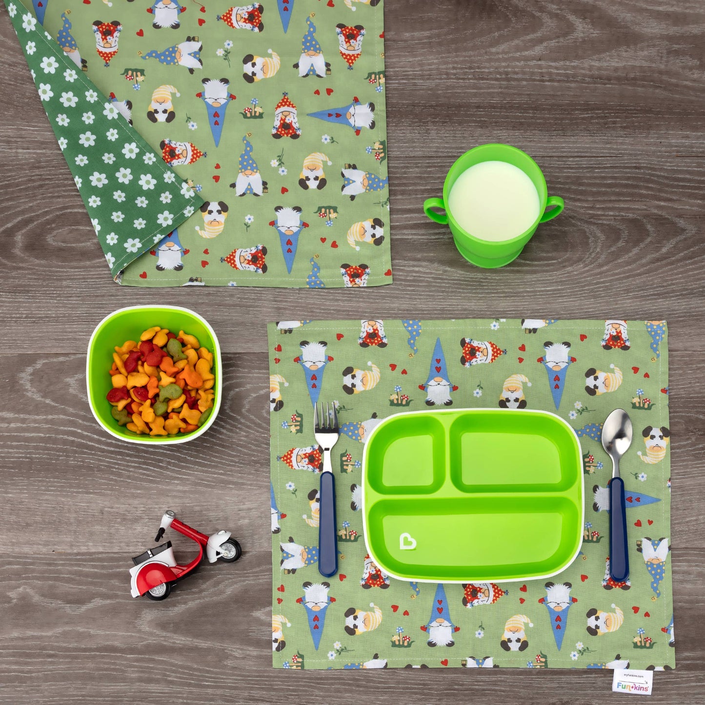 My Funkins Set of Two Placemats for Kids - Gnomes