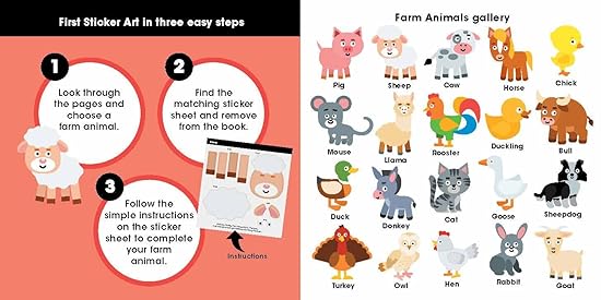 First Sticker Art: Farm Animals: Use Stickers to Create 20 Cute Farm Animals