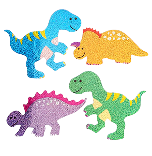 Glitter Dinosaurs Stickers for Kids