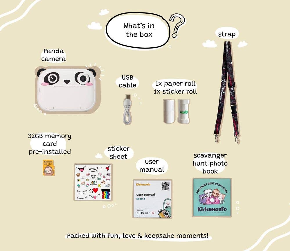 Kiimento Koko the Panda - Print & Digital Camera - Model P