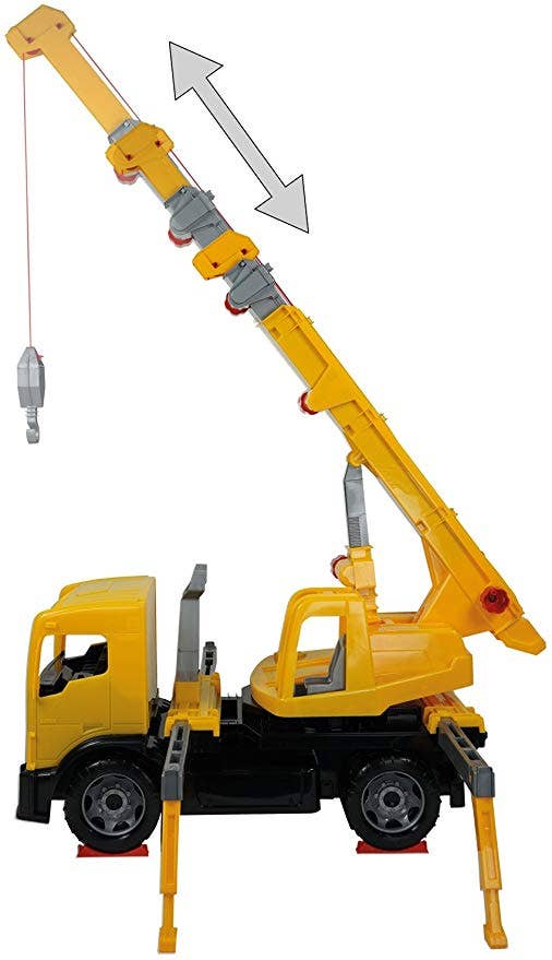 LENA Powerful Giants Toy Crane Truck with 360° 3 ft rotating