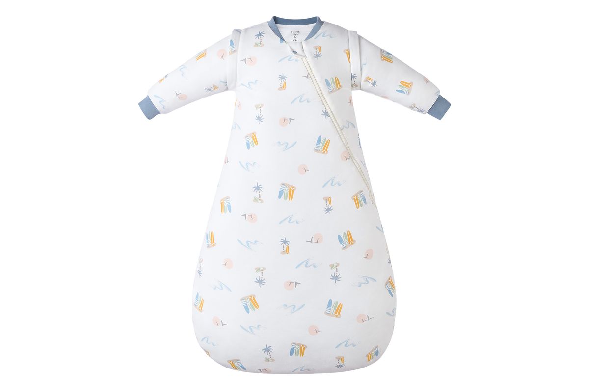 Nest Designs Removable Long Sleeve Sleep Bag 1.0 TOG (Organic Cotton) - Pastel Waves