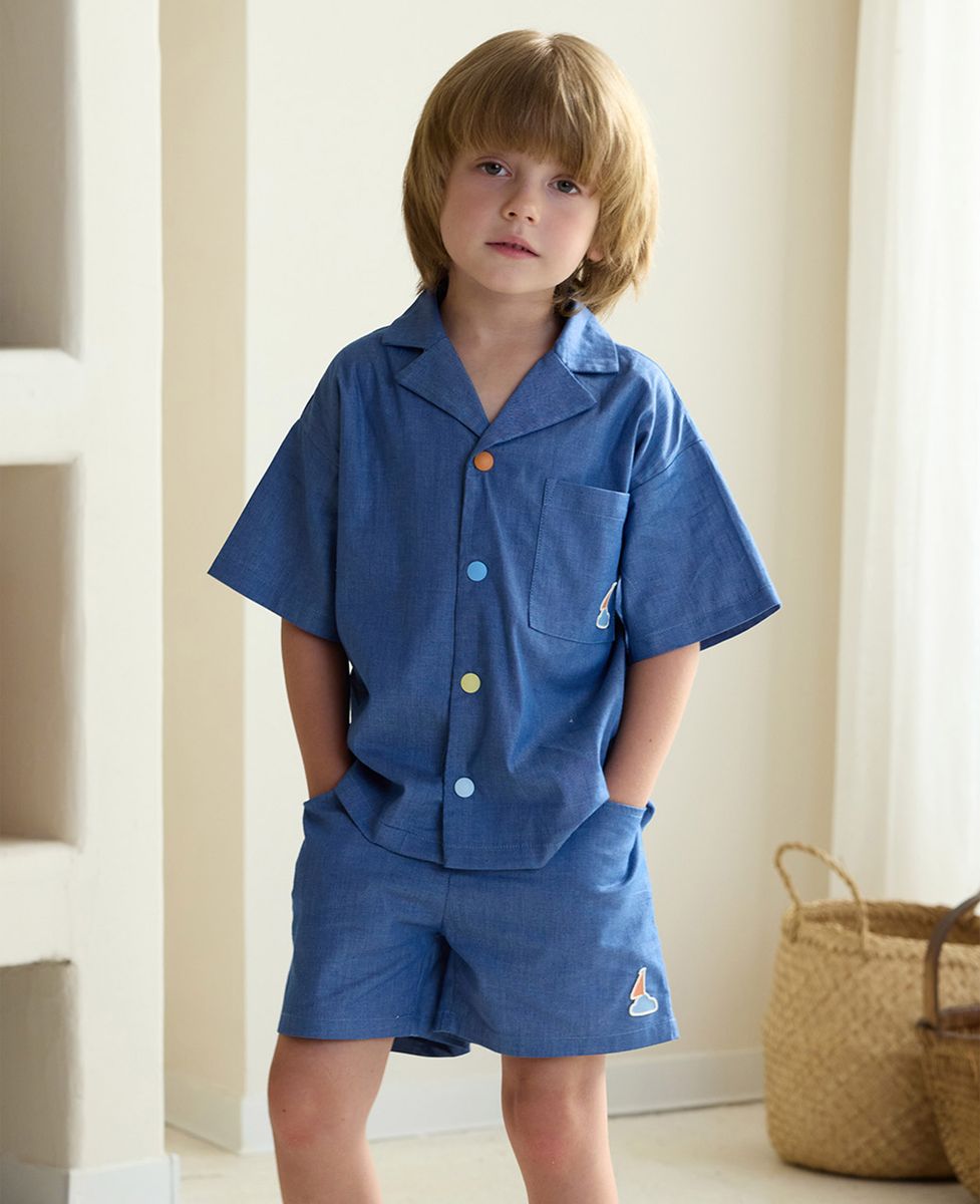 Petite Revery Denim Shorts - Sky