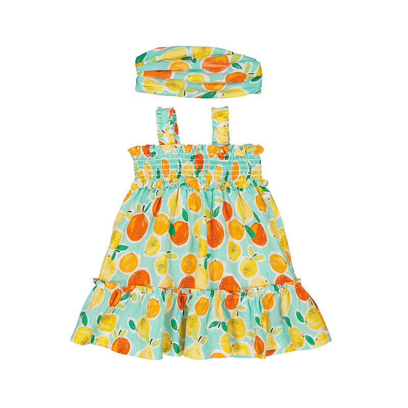 Mayoral Dress w/headband - Aqua