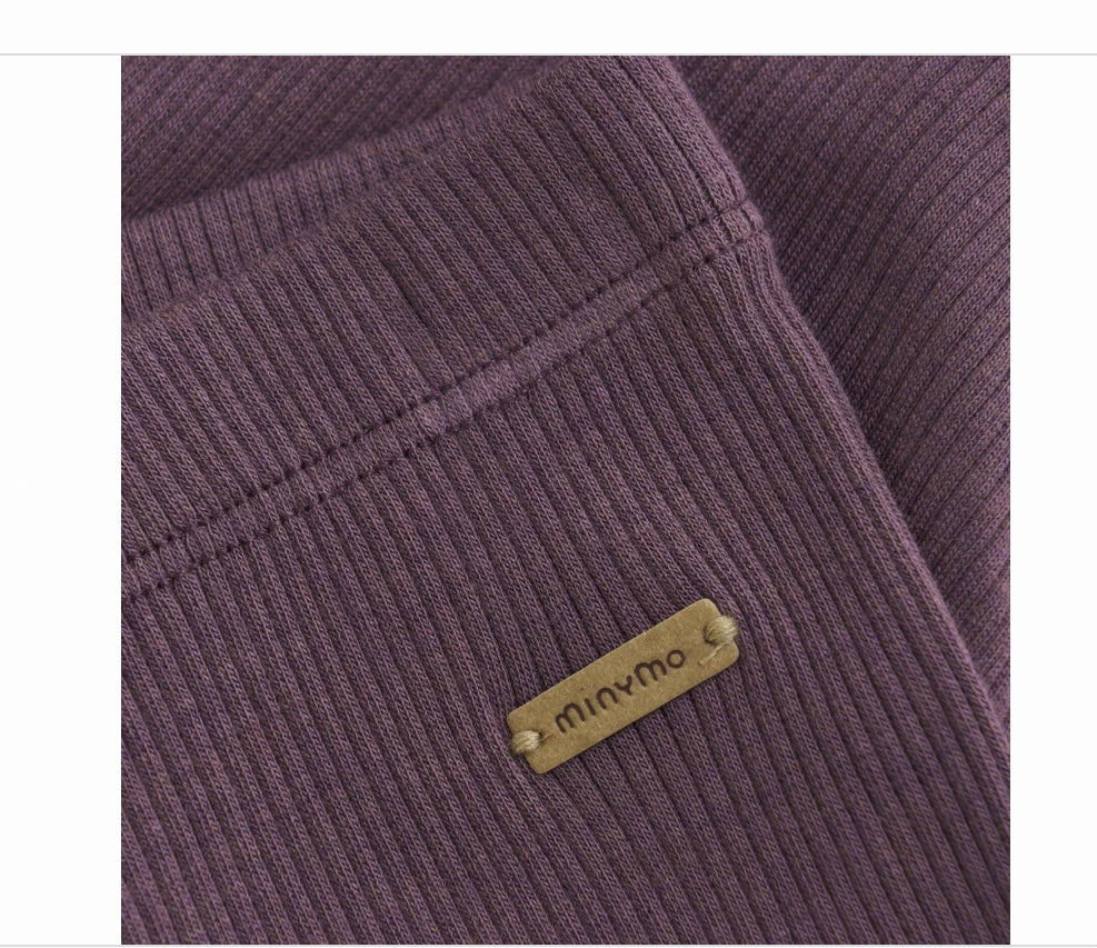 Minymo Legging RIB - Black Plum