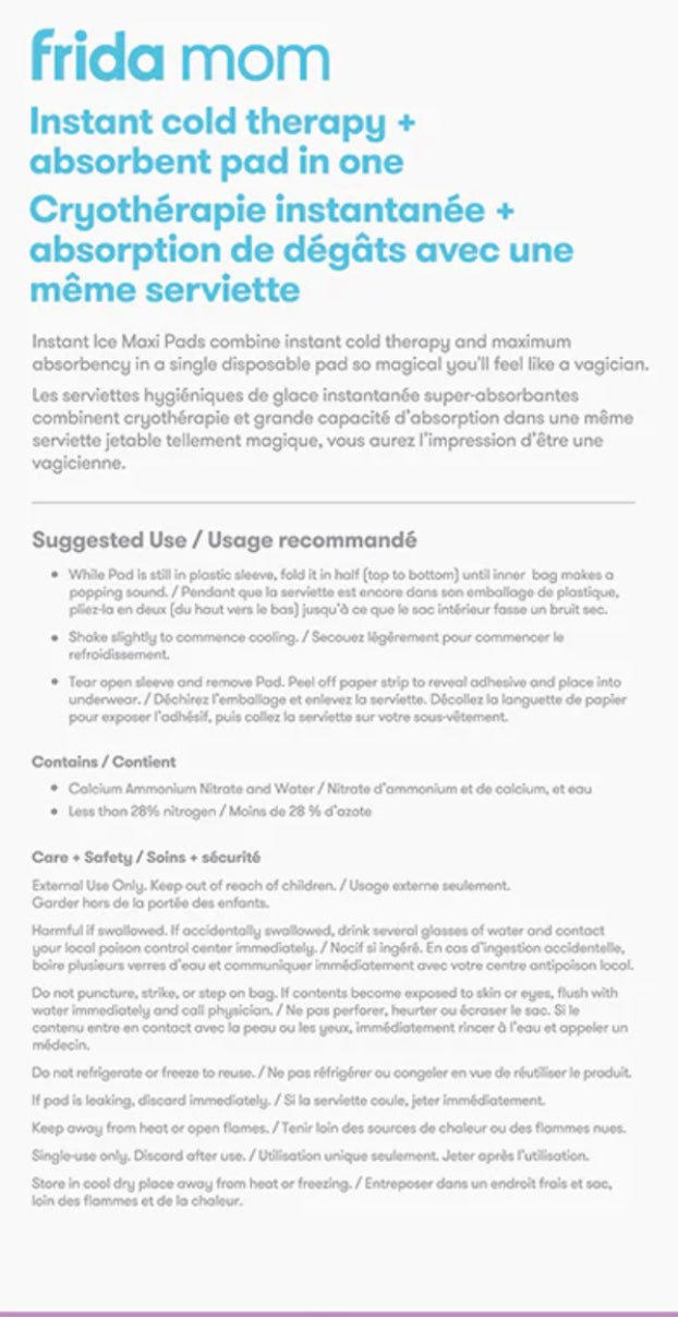 FRIDA MOM Instant Ice Maxi Pad - 4 Pack