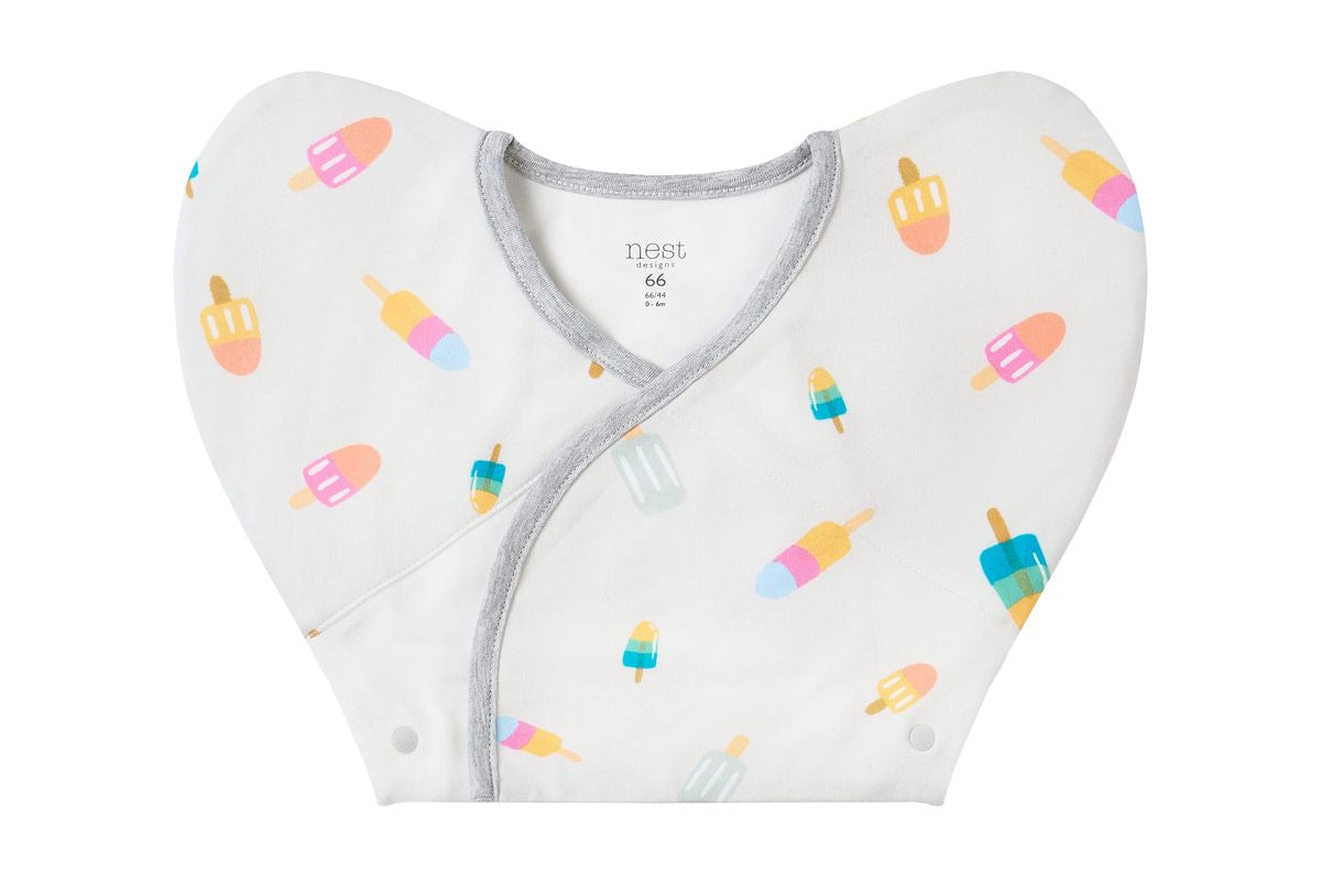 Nest Designs Startle Stop Sleep Bag 0.5 TOG (Organic Cotton)-Summer Pops