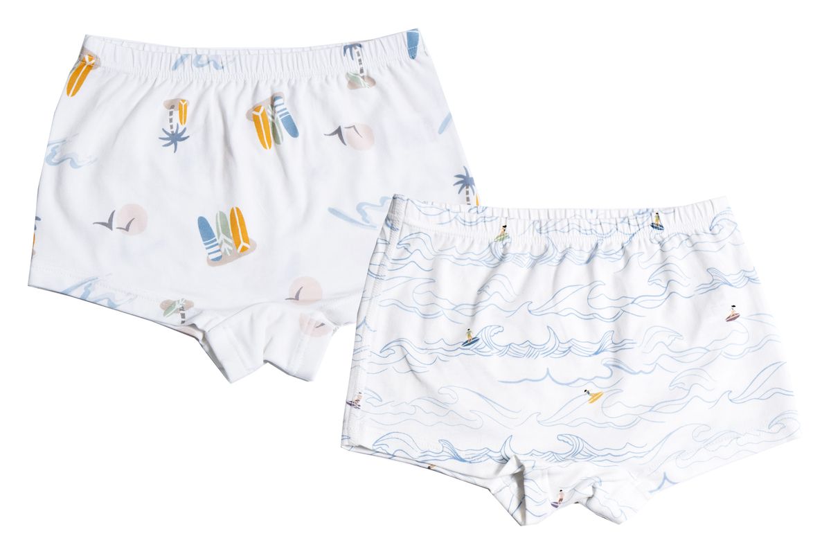 Nest Designs Girls Boy Short Underwear (Bamboo, 2 Pack) - Surf Camp
