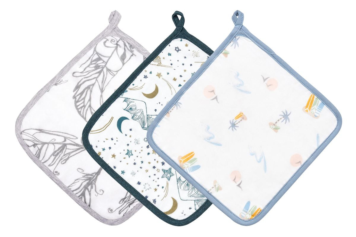 Nest Designs 4-Layer Baby Washcloth Set(Bamboo,3pack)- Assorted Color