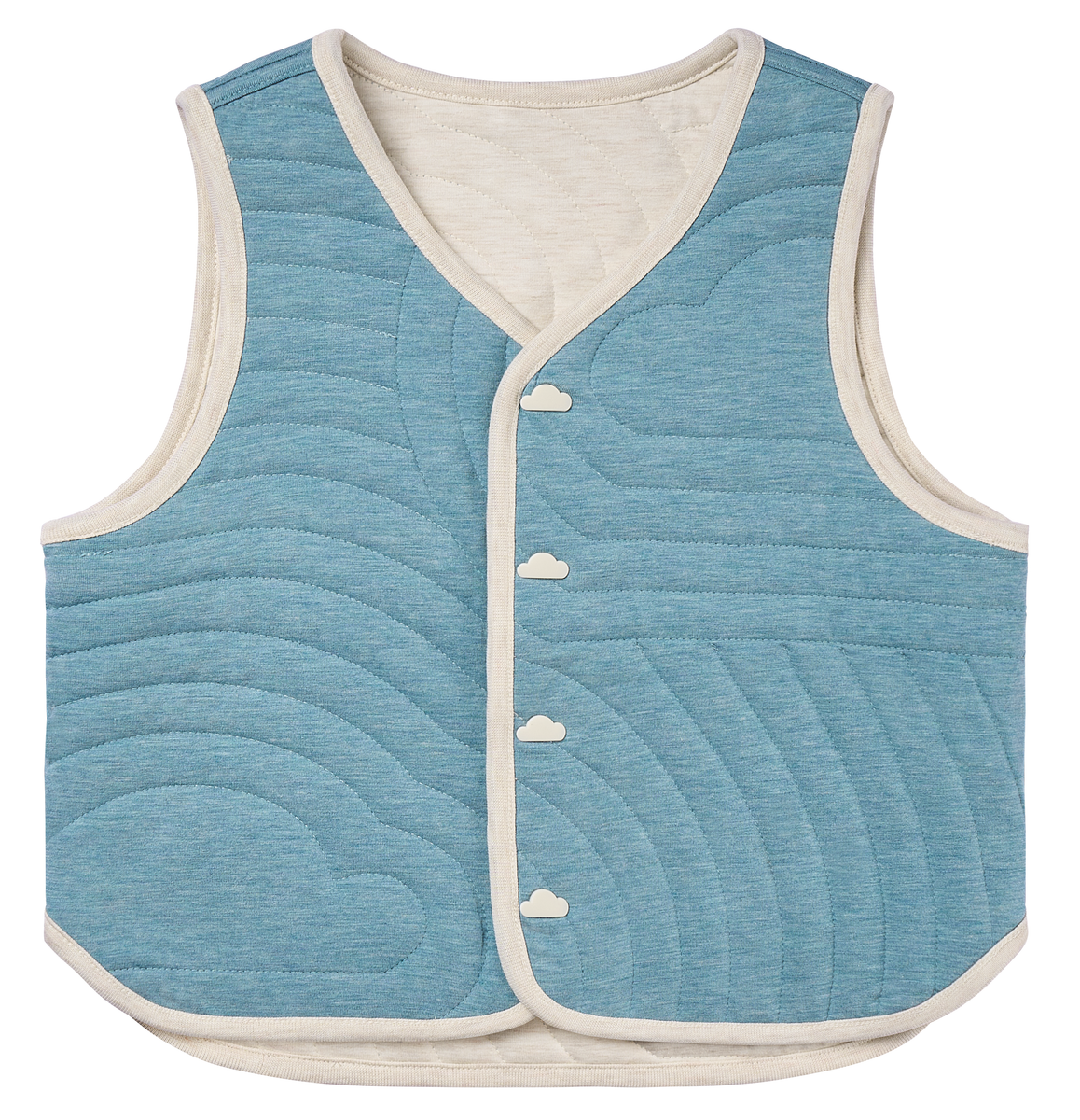 Petite Revery Quilted Reversible Vest - Nimbus Cloud