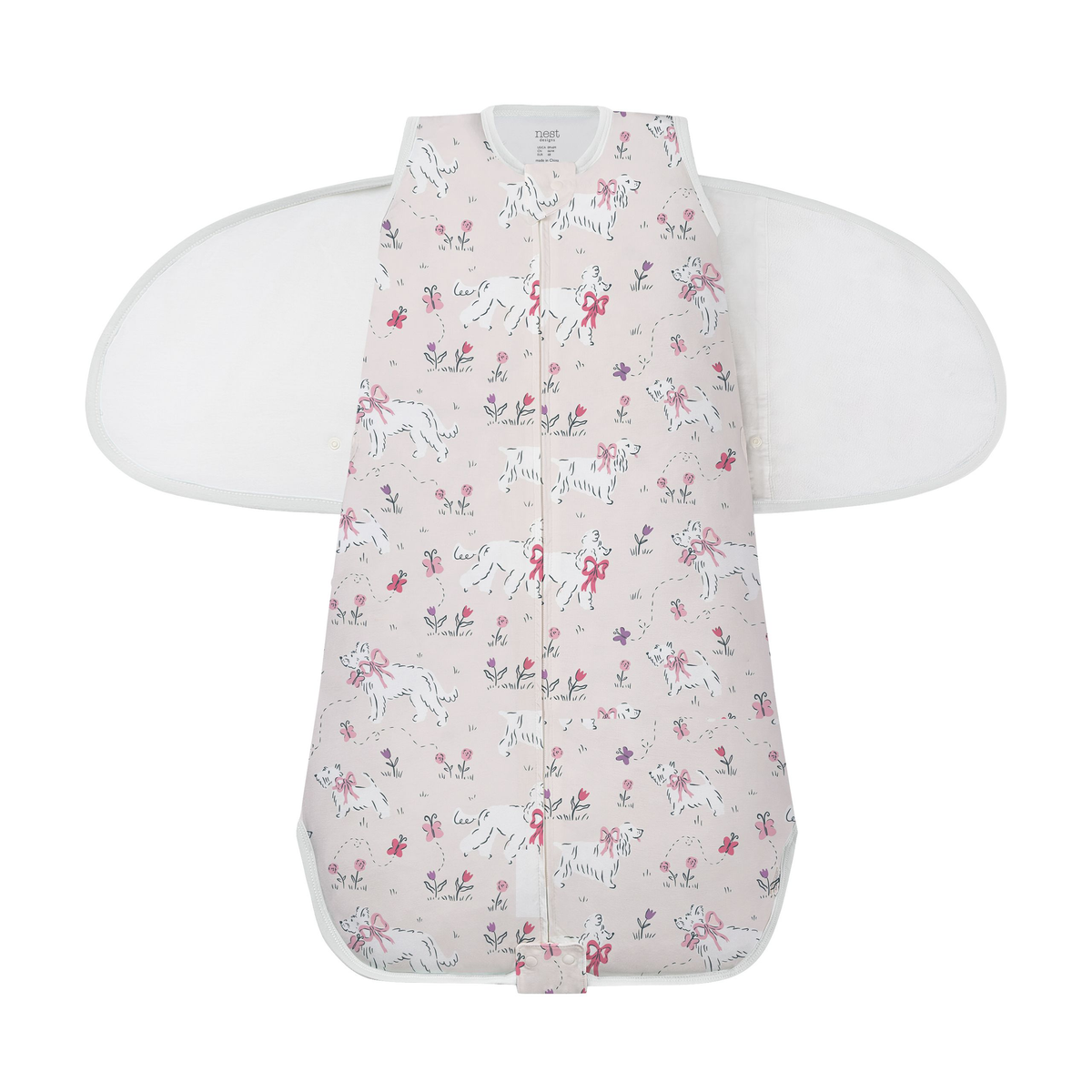 Nest Designs Swaddle Sleep Bag 1.0 TOG (Organic Cotton) - Doggie Meadow