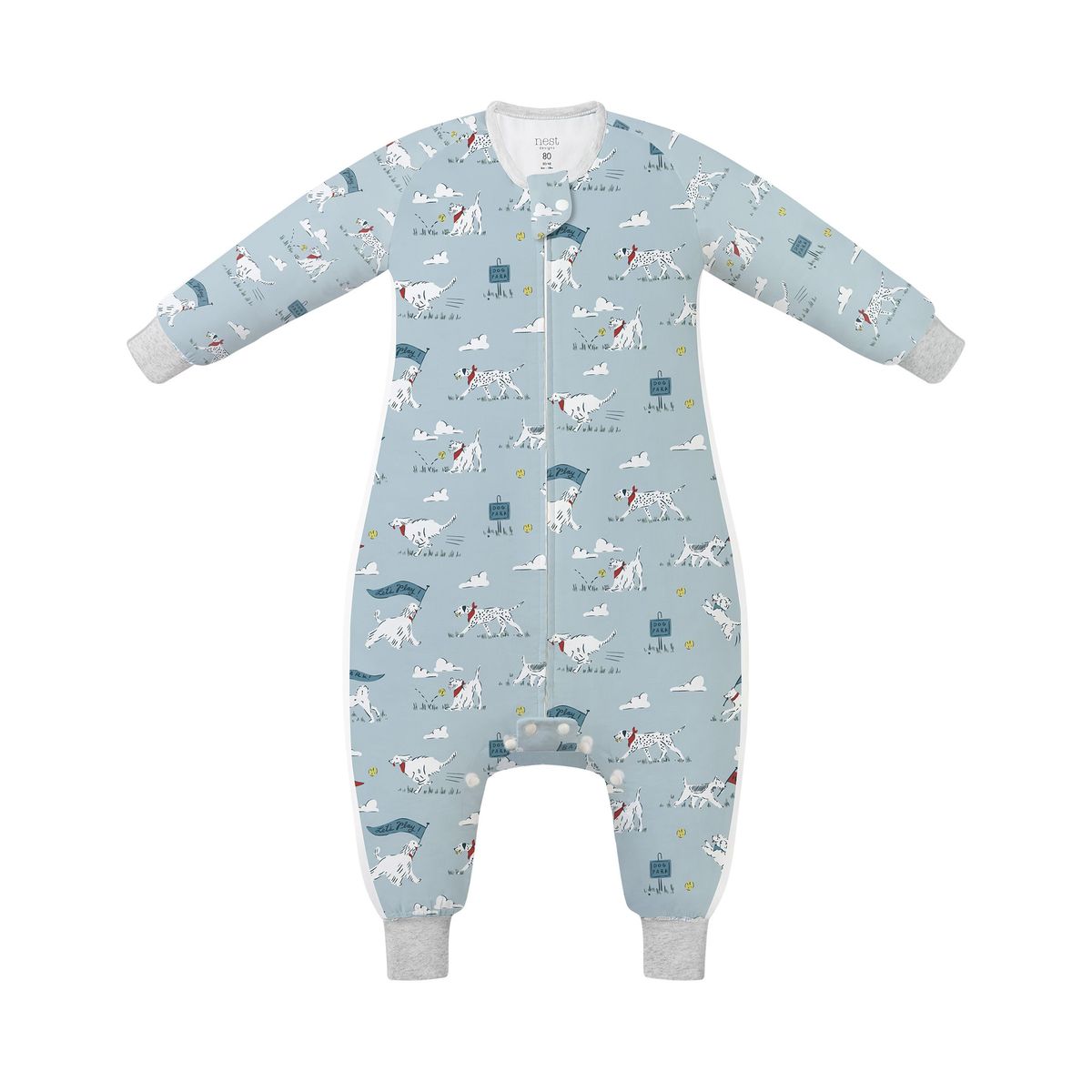 Nest Designs Long Sleeve Footed Sleep Bag 0.6 TOG - Puppy Park
