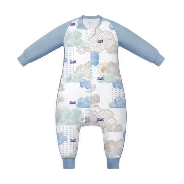 Nest Designs Long Sleeve Footed Sleep Bag 1.0 TOG - Fluffy Puffs
