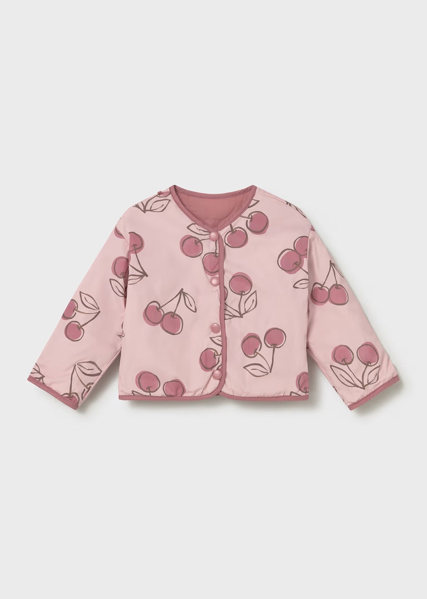 Mayoral Baby Print Reversible Quilted Windbreaker (Blush)