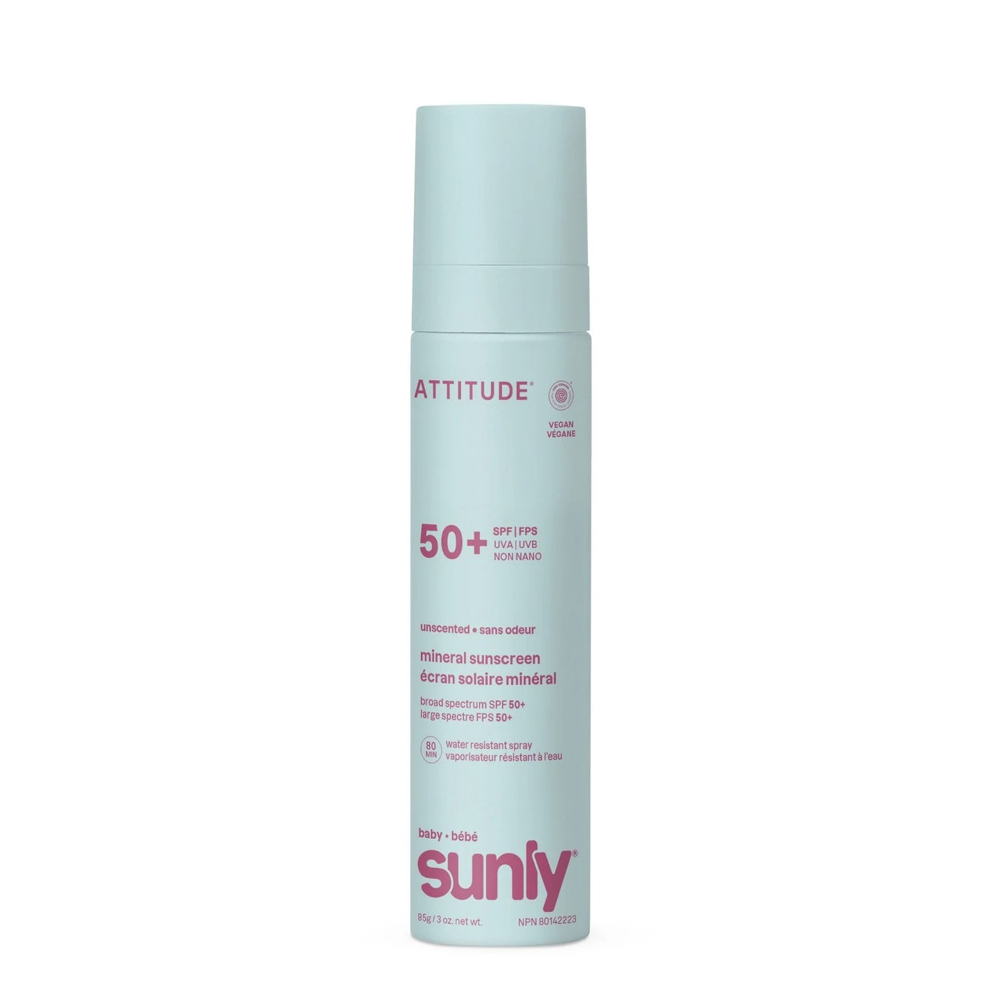 ATTITUDE Baby Face & Body Sunscreen Spray - SPF 50
