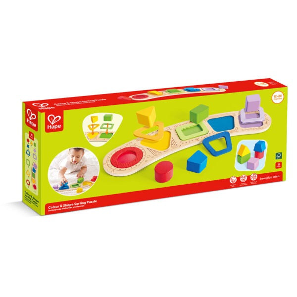 Hape - COLOUR & SHAPE SORTING PUZZLE