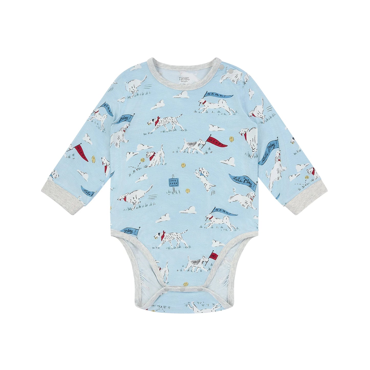 Nest Designs Long Sleeve Onesie - Puppy Park