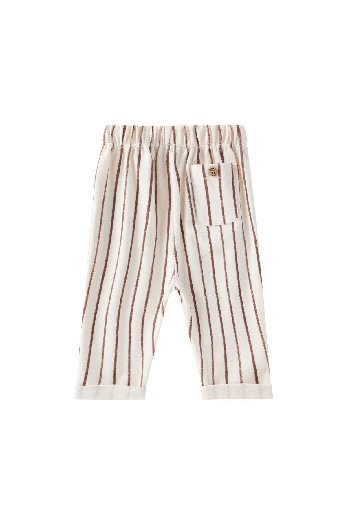 Norsu Organic Baby Relaxed Tapered Pant-Brown Stripes