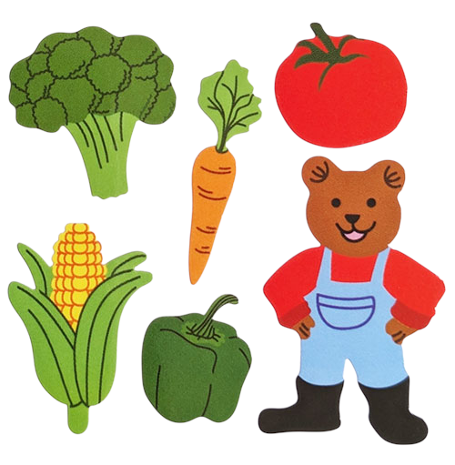Glossy Farmer Bear Children Stickers