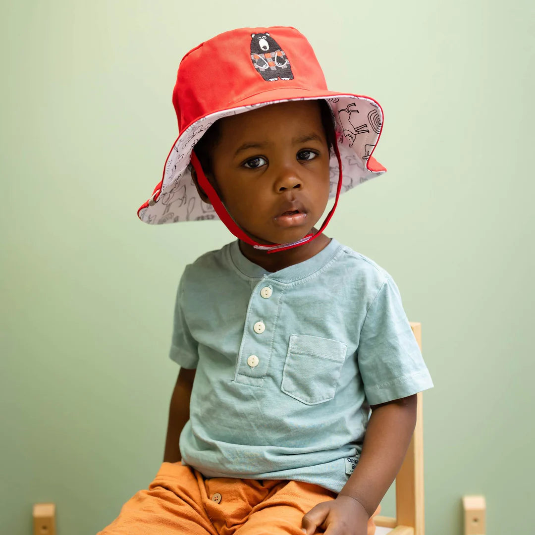 FLAPJACKKIDS Kids Colouring Sun Hat - Bear