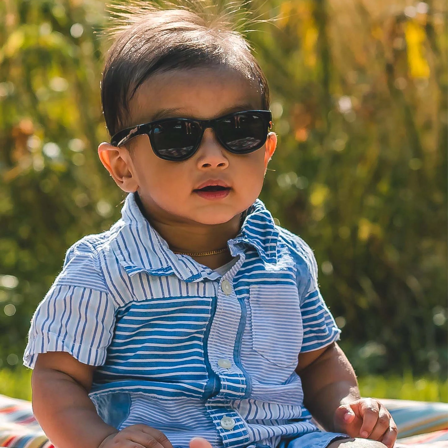 REAL SHADES Surf Unbreakable UV Iconic Sunglasses, Black