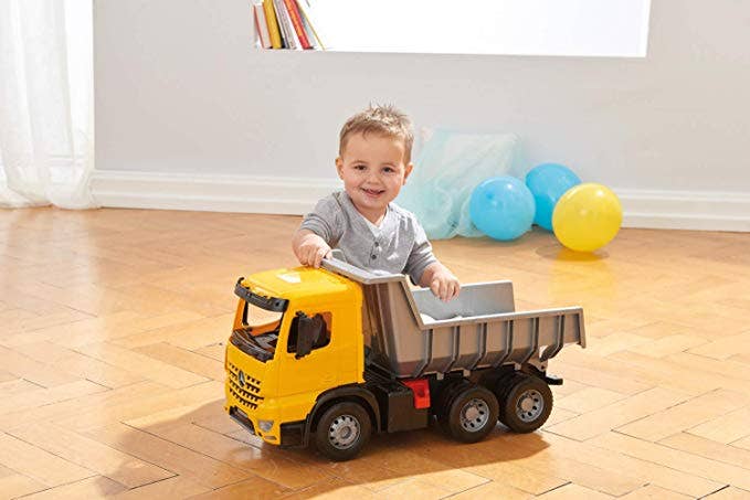 Mercedes Benz Dump Truck, Silver and Yellow Model By Lena Fr