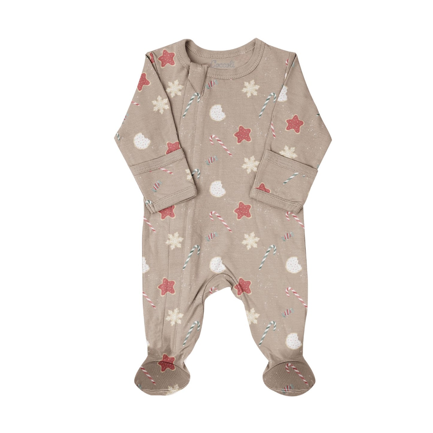 Coccoli Modal Zipper Footie - SUGAR COOKIES ON MOONLIGHT