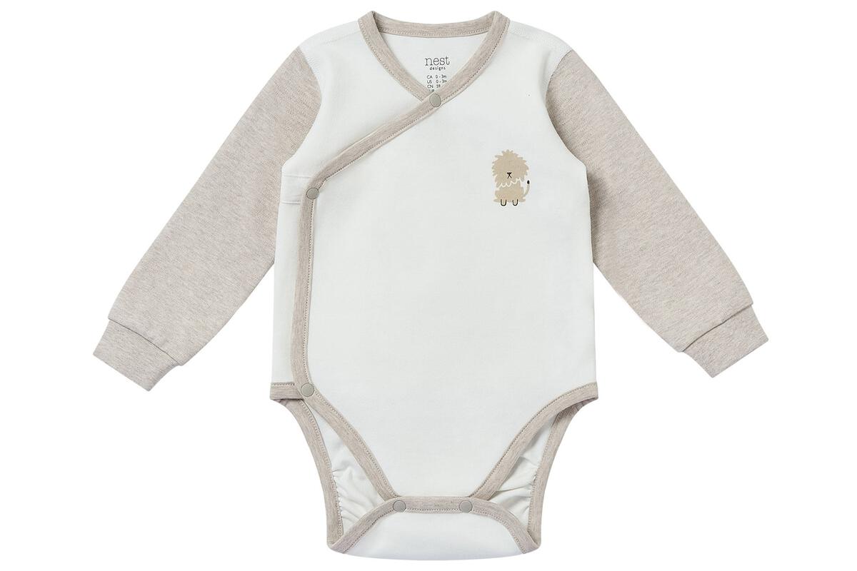 Nest Designs Long Sleeve Kimono Onesie (Organic Cotton) - Safawhee!