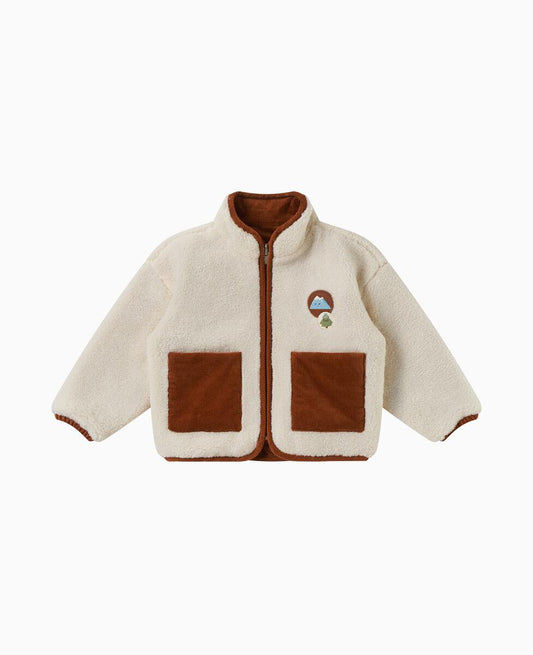 Petite Revery Recycled Fleece & Corduroy Reversible Jacket - Cloud