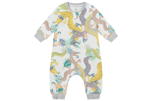 Nest Designs Long Sleeve Romper (Organic Cotton) - Dragon Dance