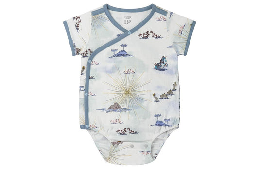 Nest Designs Short Sleeve Kimono Onesie (Bamboo) - Ocean Wonders