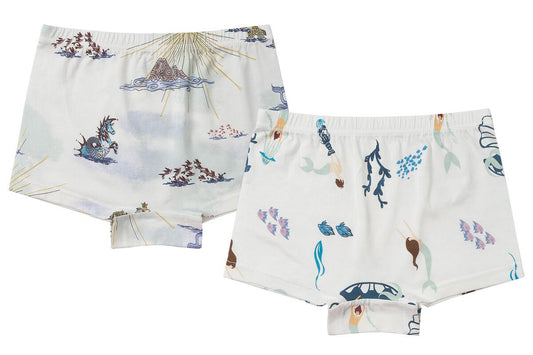 Nest Designs Girls Boy Short Underwear (Bamboo, 2 Pack) -  Under the Sea