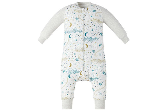 Nest Designs Long Sleeve Footed Sleep Bag 1.0 TOG (Bamboo) - Stars White