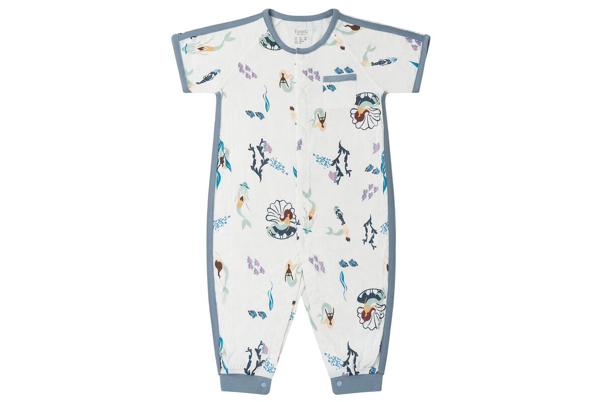 Nest Designs Short Sleeve Romper (Bamboo) - Splish Splash