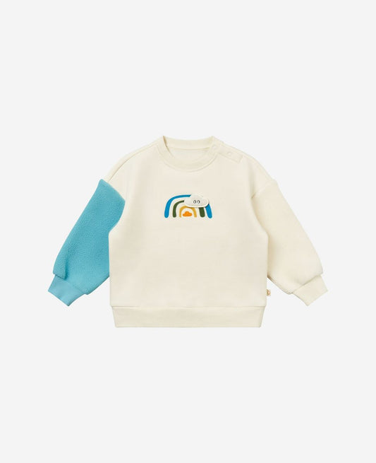 Petite Revery Fleece Drop Shoulder Sweatshirt - Cloud