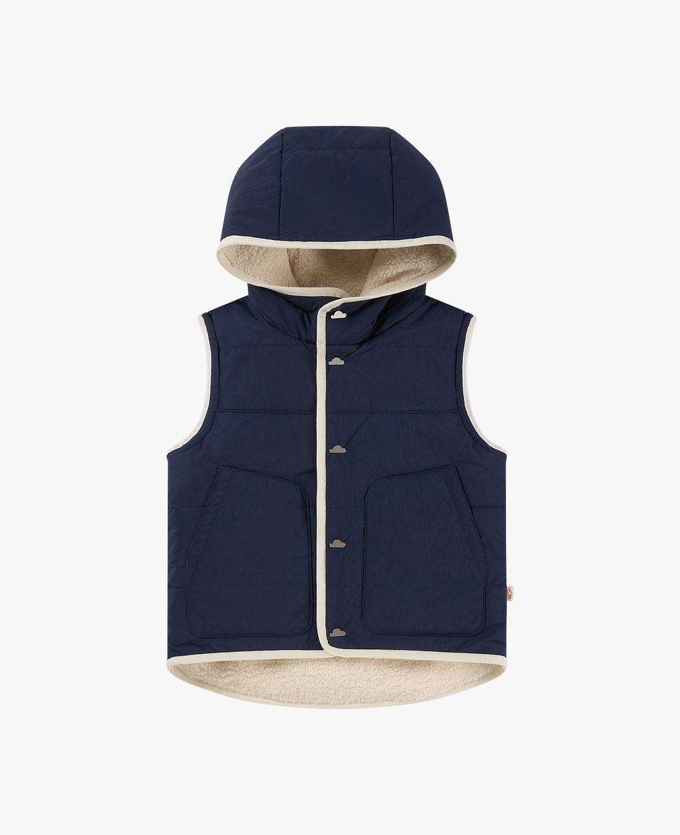 Petite Revery Recycled Nylon + High Pile Fleece Reversible Vest