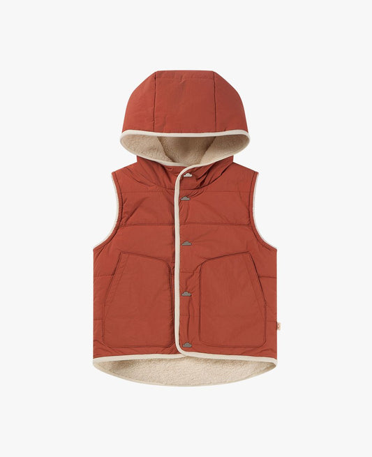 Petite Revery Recycled Nylon + High Pile Fleece Reversible Vest
