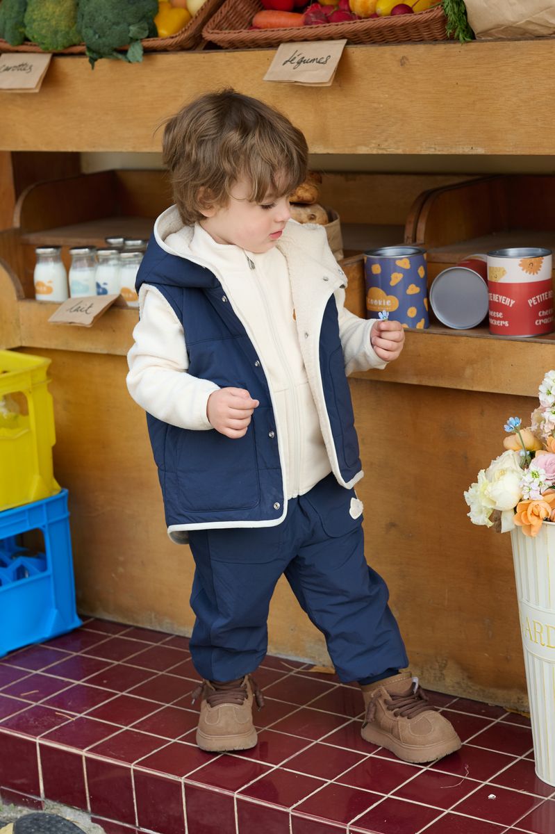 Petite Revery Recycled Nylon + High Pile Fleece Reversible Vest