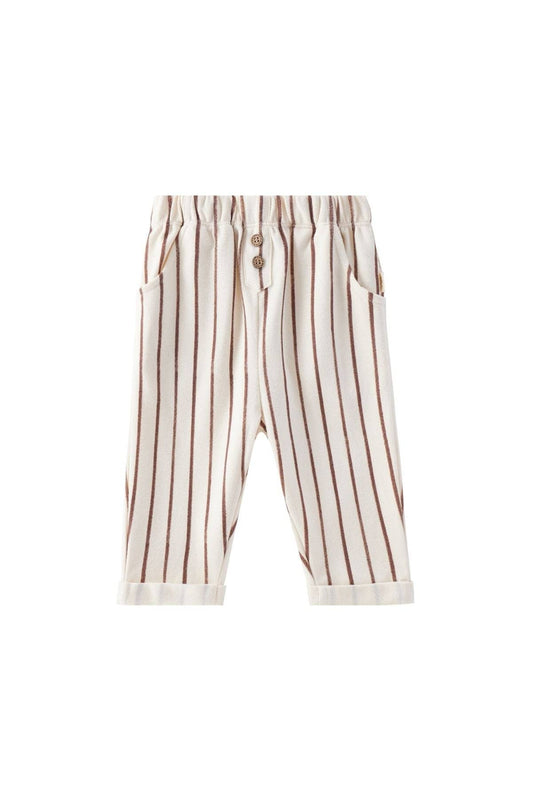 Norsu Organic Baby Relaxed Tapered Pant-Brown Stripes