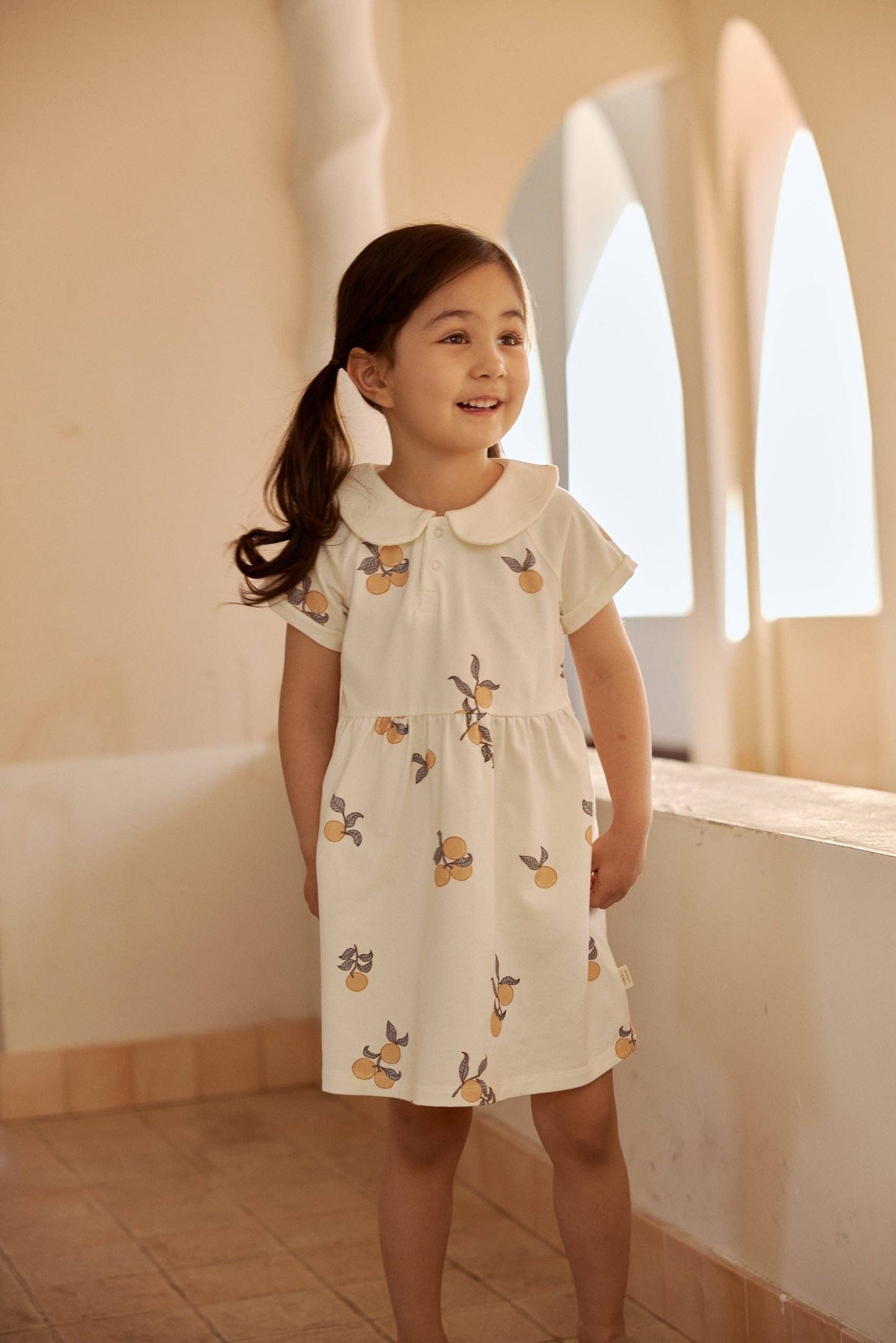 Norsu Organic Cotton Collar Dress-Clementine