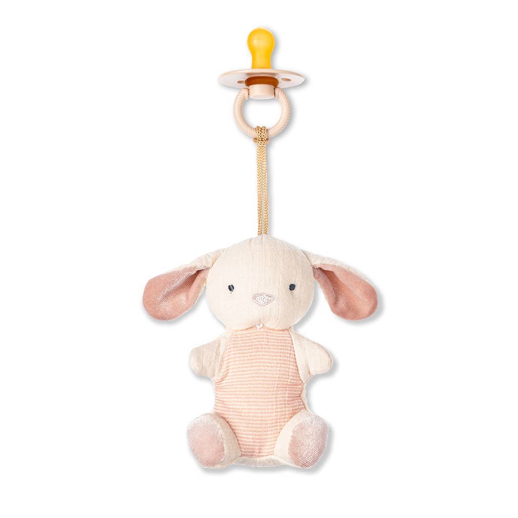 Bitzy Pal Natural Rubber Pacifier & Plush: Bow