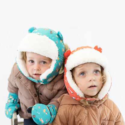 FlapJackKids Water Repellent Trapper Hat - Skating Penguin - product photo