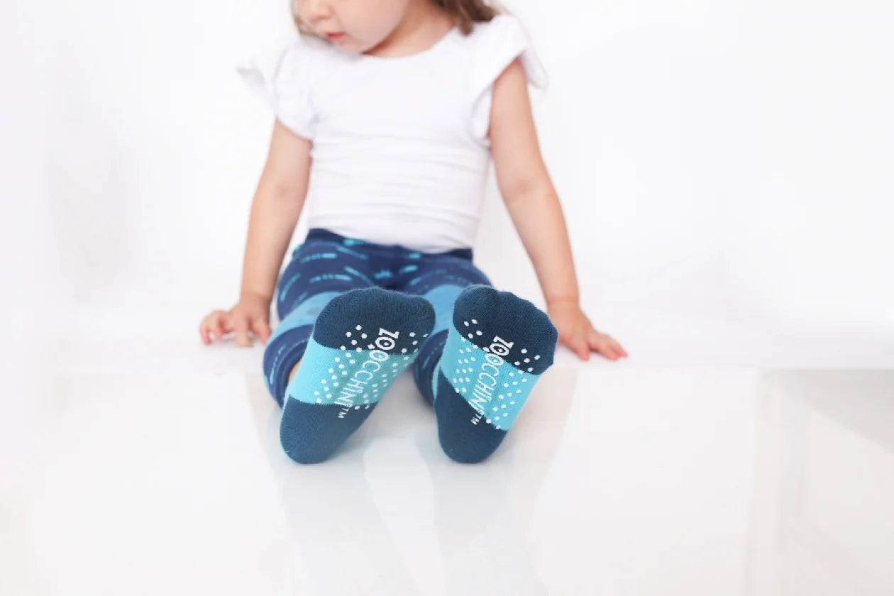 ZOOCCHINI grip+easy™ Comfort Crawler Legging & Sock Set - Sherman Shark