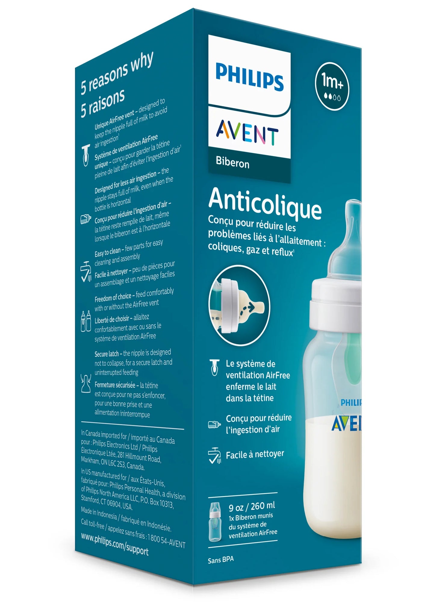 PHILIPS AVENT Anti-colic Baby Bottle with AirFree Vent - 9oz - 1 pack