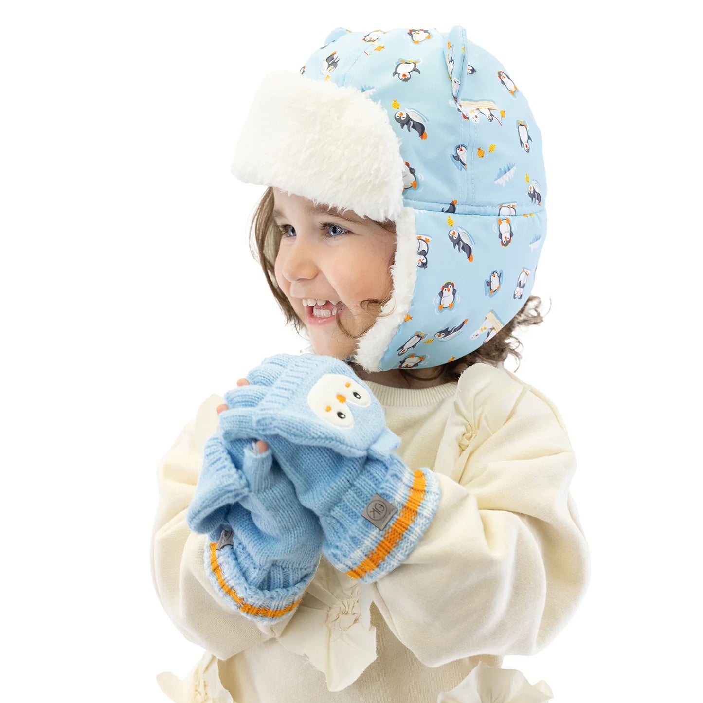 Water Repellent Trapper Hat - Ice Fishing Penguin